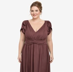 Suzi Chin Brown   Grecian cocktail  dress 16‎